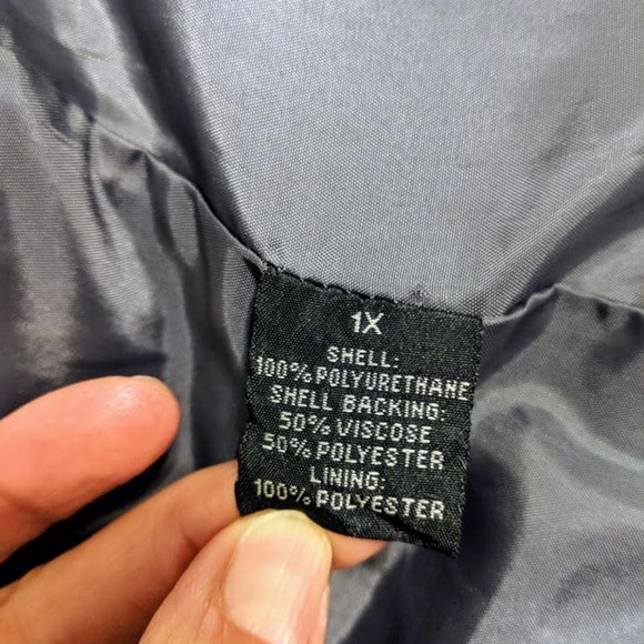 Barccini gray faux leather jacket sz 1X - Picture 6 of 7